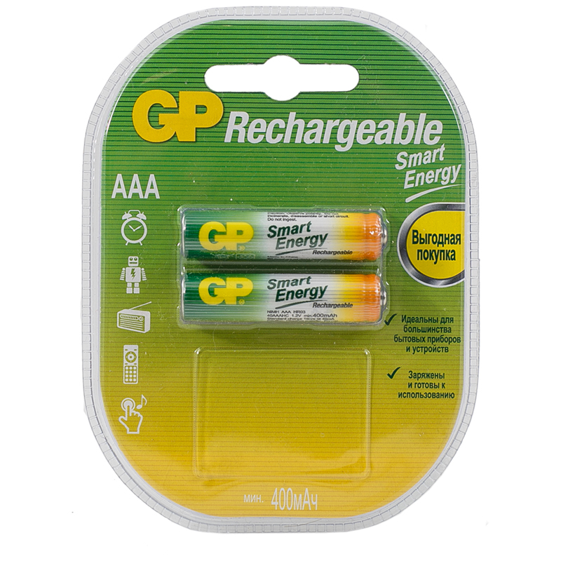 Аккумулятор GP AAA (HR03) 400mAh 2BL 