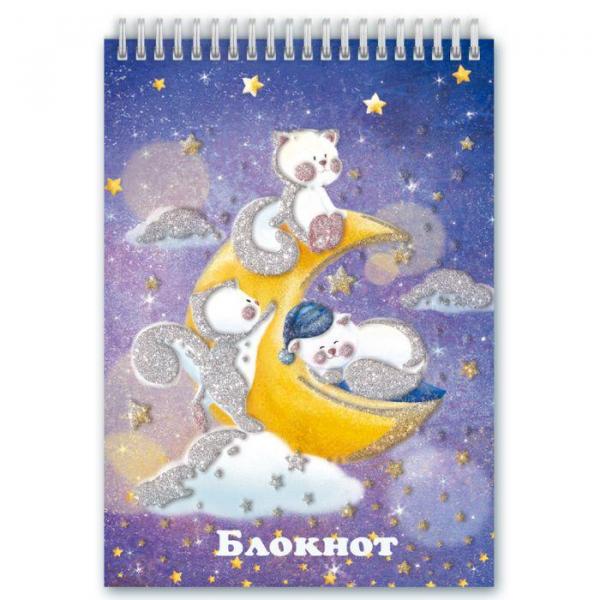 Блокнот А7 40л Котики на луне Феникс