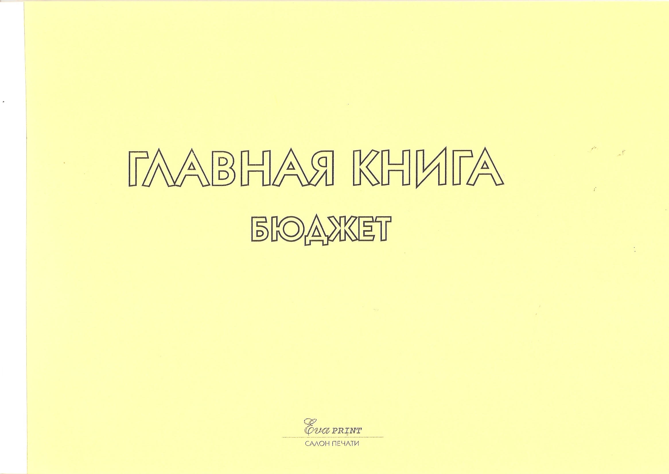 Журнал Главная книга (бюджет)