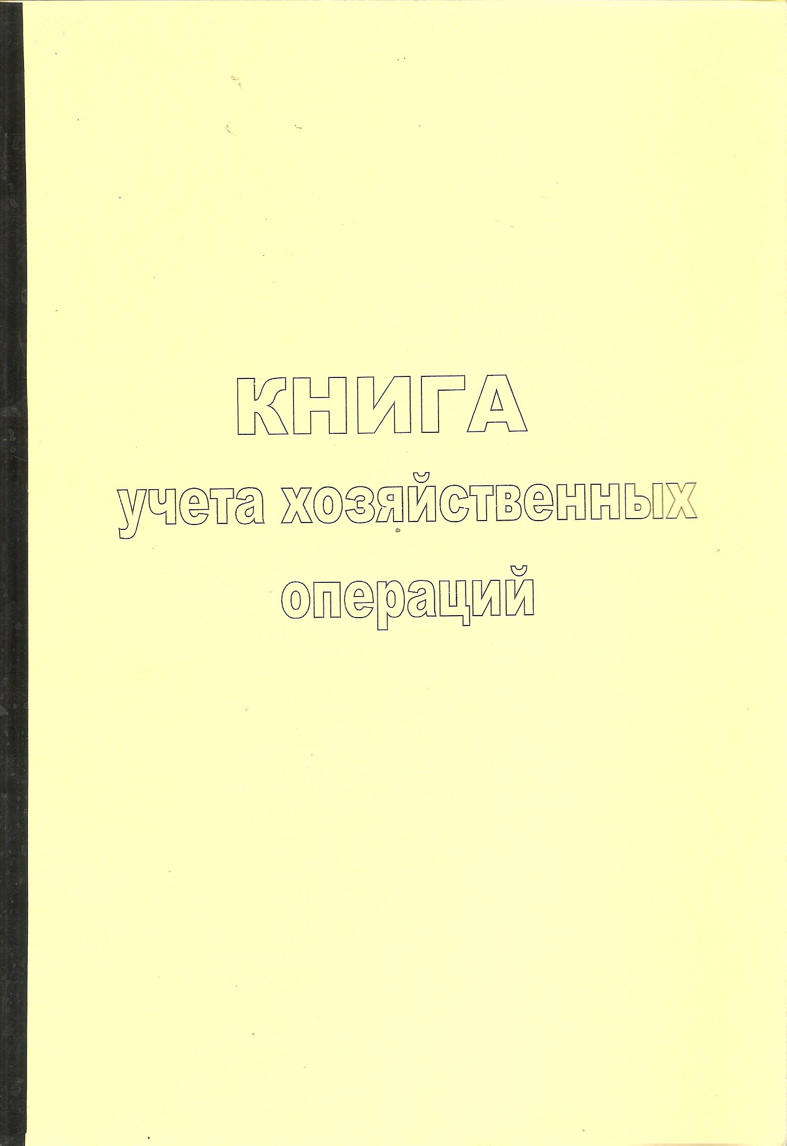Журнал Книга учета хозяйственных операций