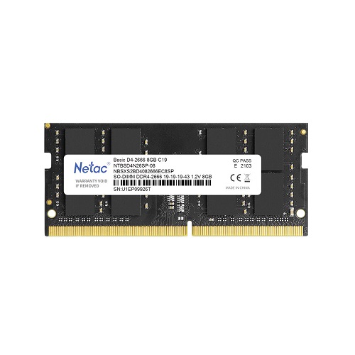 Модуль памяти для ноутбука, Netac, NTBSD4N32SP-08, DDR4, 8GB, SO-DIMM <PC4-25600/3200MHz>