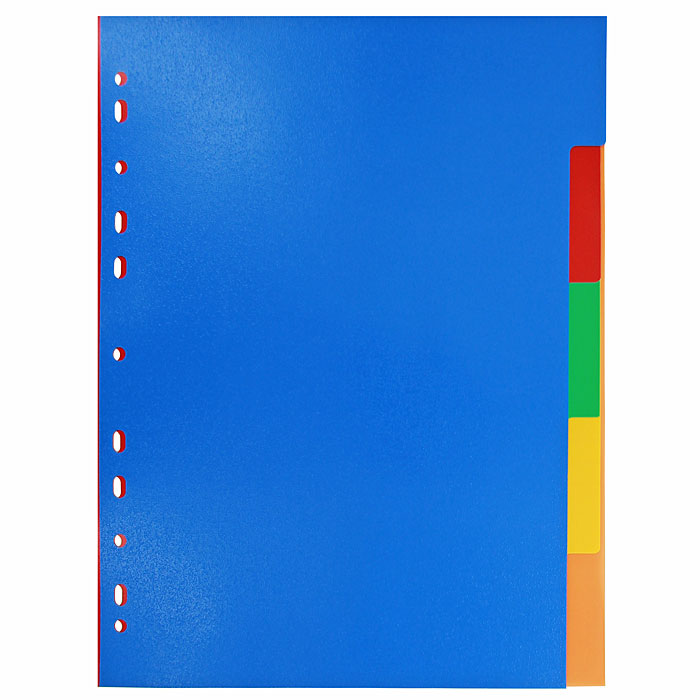 Разделитель листов ErichKrause, пластиковый, 5 листов, A4, цвет разноцветный