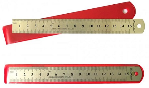 Линейка металлическая 15 см. в чехле Josef Otten