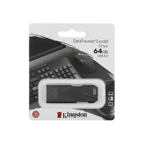 USB-накопитель, Kingston, DTXON/64GB, 64GB, USB 3.2, Черный