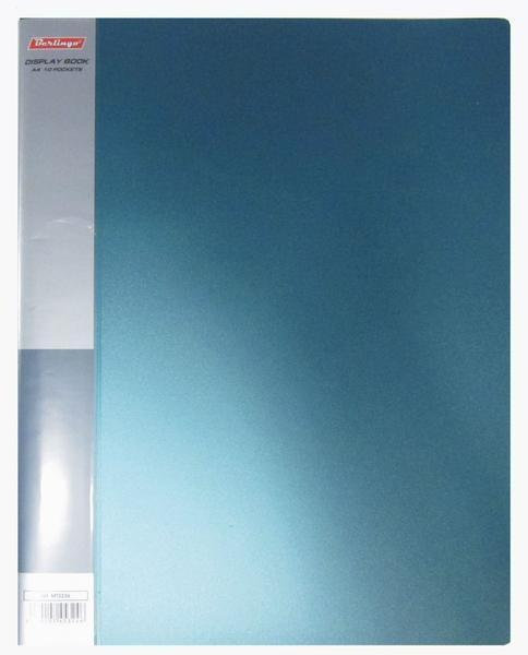 Папка пластик. Berlingo А4 с 10 вкладышами, корешок 9 мм, зеленый металлик