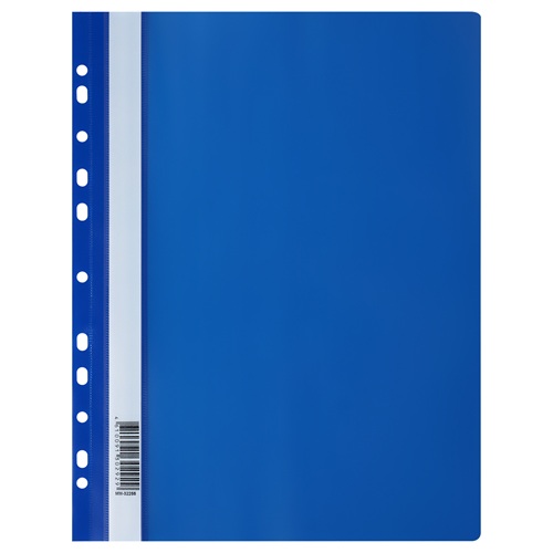 Папка-скоросшиватель пластик. перф. СТАММ А4, 160мкм, синяя с прозр. верхом