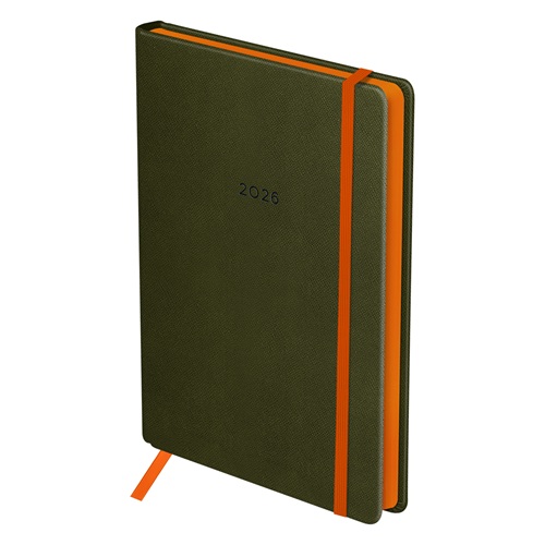 Ежедневник датированный 2026г., А5, 176л., твердый переплет, кожзам, BG